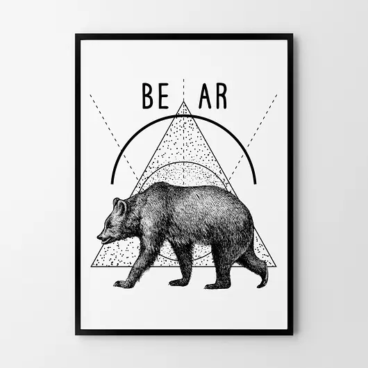 Dodaj do koszyka Plakat Geometryczny miś