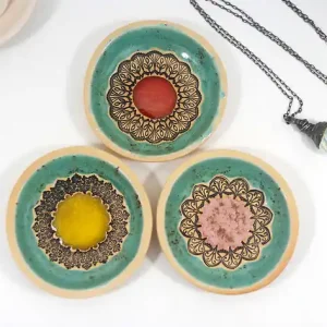 Ceramiczna miseczka mandala na biżuterię i kadzidełka Rabat