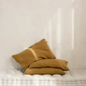 Lniana Poduszka SIMPLE - golden ochre Premium