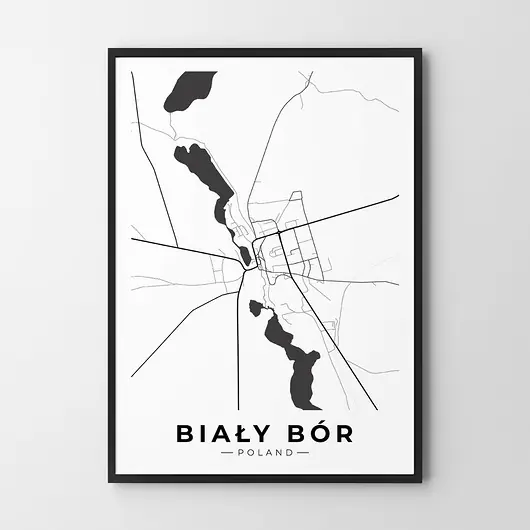 Plakat Mapa Biały Bór Nie przegap