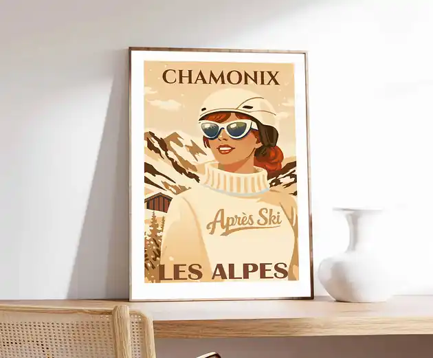 Plakat Chamonix sepia Nie przegap