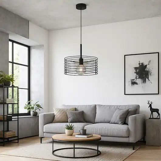 Czarna lampa wisząca do salonu w stylu loftowym CLIZA LOFT Dodaj do koszyka