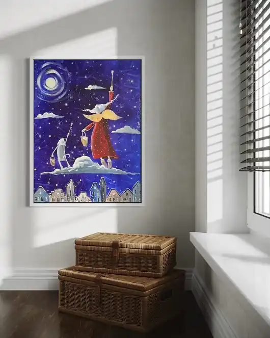 Taniej "Magiczne gwiazdki marzeń" Giclee