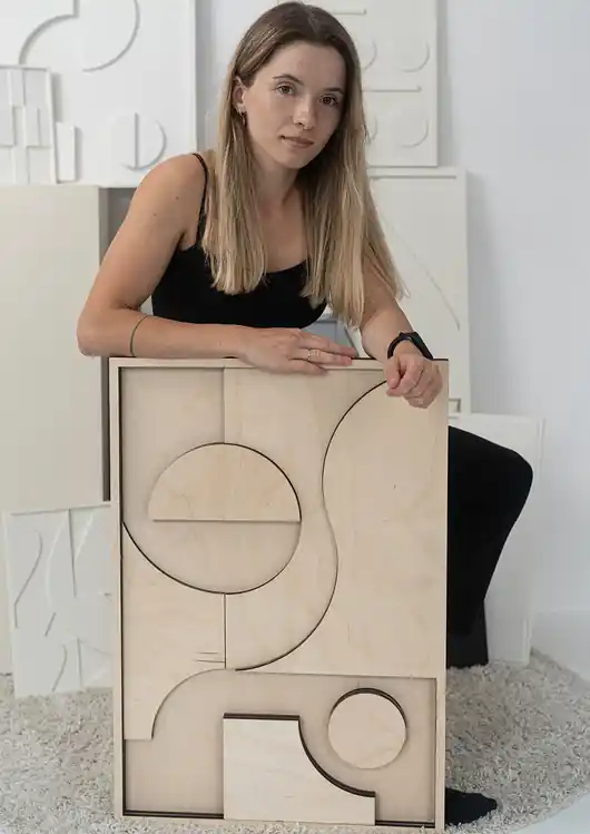Minimalistyczny obraz 3D / relief 50x70 / Geometry.02 Zniżka