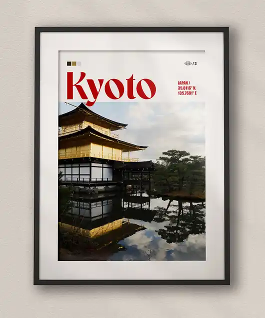 Minimalistyczny plakat Kioto Japonia - Do salonu, sypialni, biura Łatwy zwrot