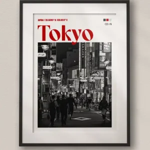 Minimalistyczny plakat Tokio Japonia - Do salonu, sypialni, biura Tani