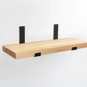 Dodaj do koszyka Loftowa półka dębowa z czarnymi podpórkami 56x20 cm