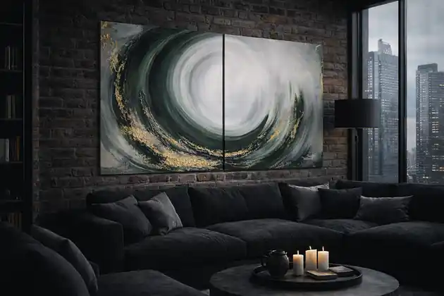 Abstrakcja Wave Ręcznie malowany obraz Tylko dziś