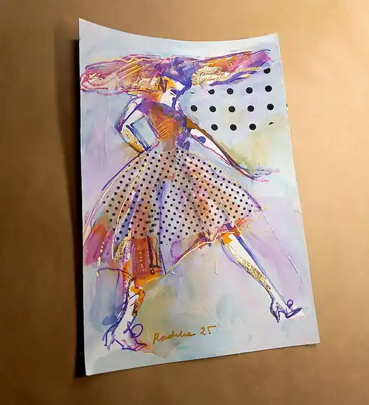 Nowość Kumoszka 27 - akwarela 16x24 cm unikat