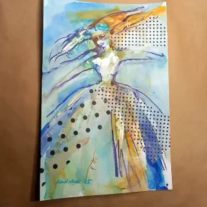 Kumoszka 26 - akwarela 16x24 cm unikat Wybór klientów