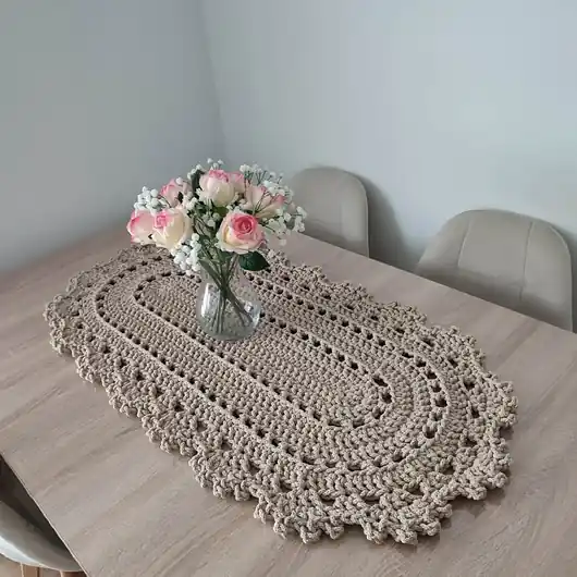 Wybór klientów Bieżnik szydełkowy ze sznurka owalny 50cmx100cm