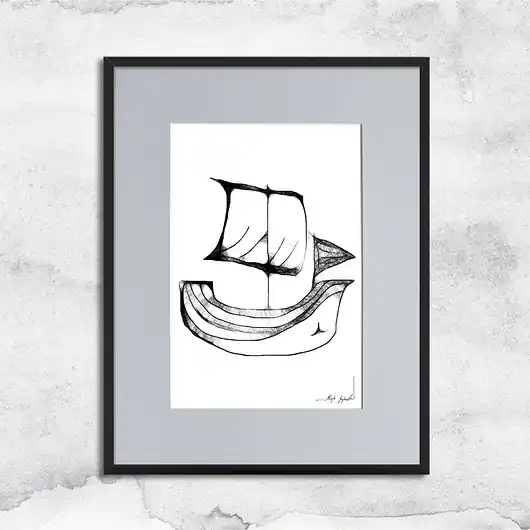Okazja Grafika w ramie - statek (20)