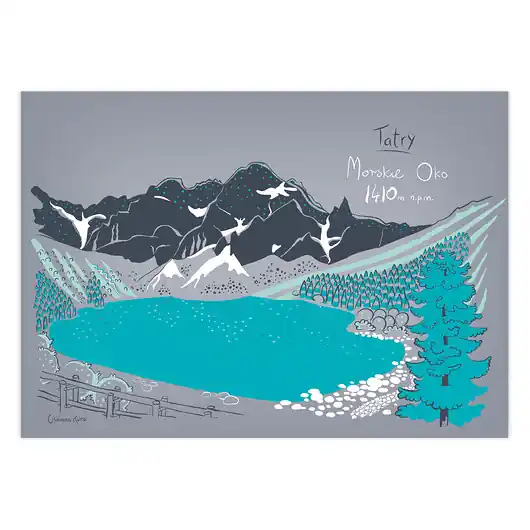 Niska cena Plakat A4 Tatry Morskie Oko Grań