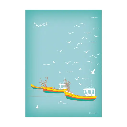 Szybka dostawa Plakat A4 Sopot Kutry