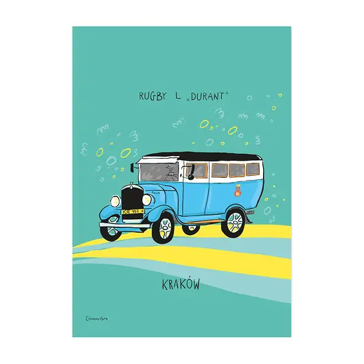 Dodaj do koszyka Plakat A4 Kraków Autobus Rugby "Durant"