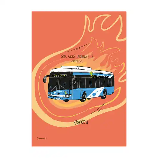 Oferta limitowana Plakat A4 Kraków Autobus Solaris Urbino 12 electric