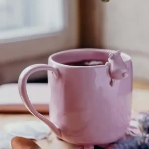 Kubek z misiem różowy Premium