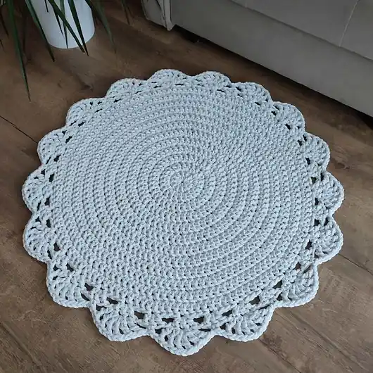 Wysoka jakość Dywan szydełkowy okrągły ze sznurka 80cm
