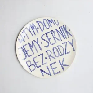 Talerz z napisem sernik bez rodzynek Obniżka ceny