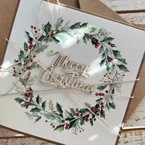 Kartka świąteczna ręcznie robiona na Boże Narodzenie - Merry Christmas Hit cenowy