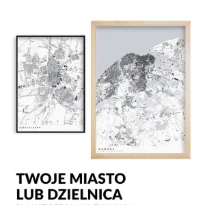 Dostępne od ręki Plakat Dowolne miasto - mapa na zamówienie