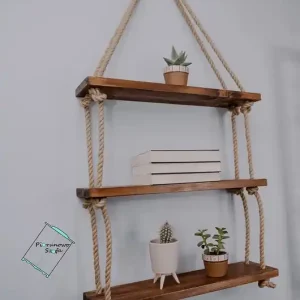 Oferta Półka wisząca na linach jutowych brąz