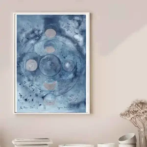 Plakat Akarelowe Fazy Księżyca - Silver Moon Niska cena