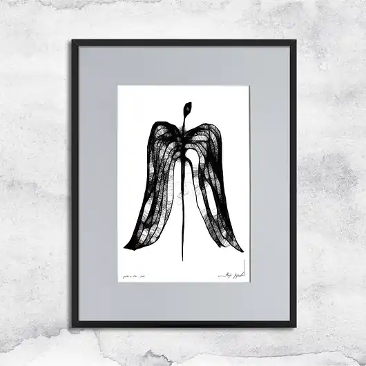 Tylko dziś Minimalistyczna grafika z ramą - nr 128 - anioł