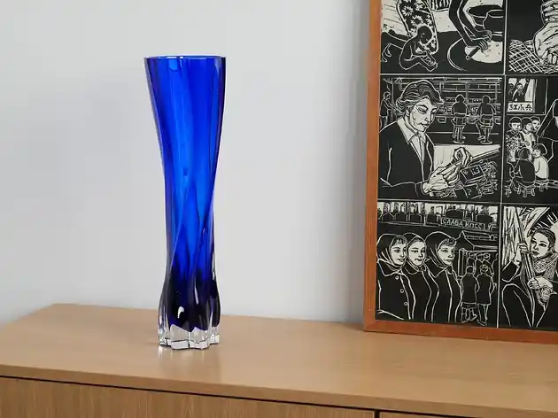 Wazon kobaltowy, duński design, lata 70, produkcja Dania Cena promocyjna