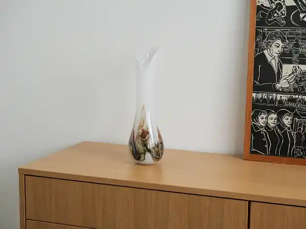 Cena promocyjna Wazon szklany, duński design, lata 70, produkcja Dania
