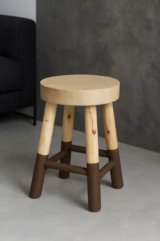 Taboret z drewna paulowni, Stołek w stylu boho Wyprzedaż