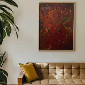 Ciemnoczerwony Abstrakcyjny Plakat Fine Art Do wyczerpania zapasów
