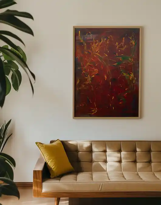 Ciemnoczerwony Abstrakcyjny Plakat Fine Art Do wyczerpania zapasów