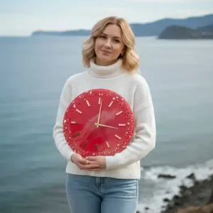 Ostatnie sztuki Zegar ścienny z żywicy epoksydowej - 40 cm