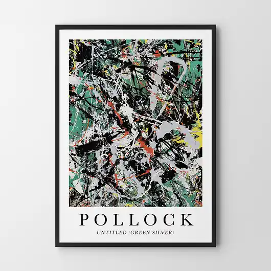 Plakat Pollock Green silver Dostępne od ręki