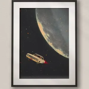 Plakat Moon Ride - Kolaż Fine Art Szybka wysyłka