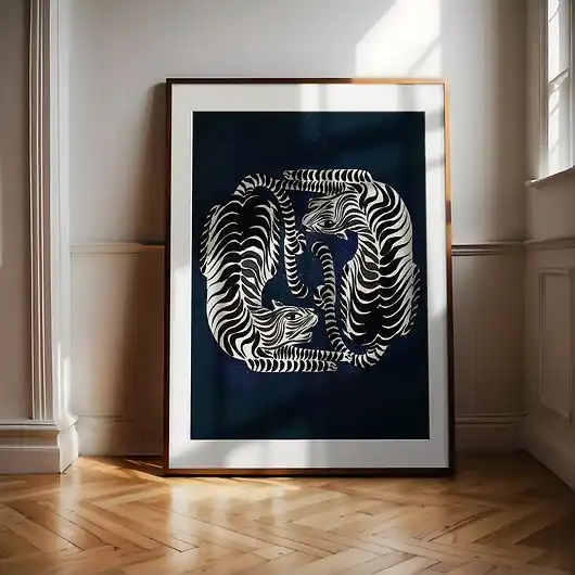 Nowość Grafika SECRET GARDENS II, grafika z tygrysami