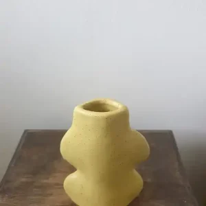 Szybka dostawa Wazon rzeźba Fluxo zółty mały ceramika wys 14 cm