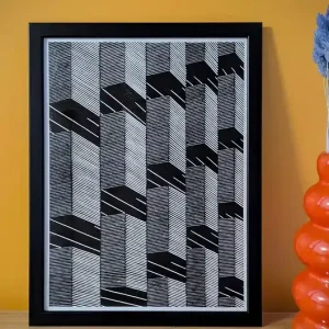 Oferta czasowa Ręcznie drukowany linoryt "Karowa 18" 30x40cm