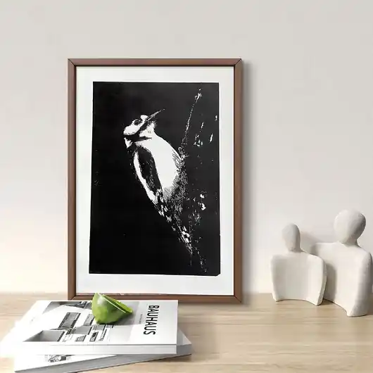 Oferta limitowana Linoryt "Dzięcioł" - odbitka 40/60 cm, papier 50/70 cm
