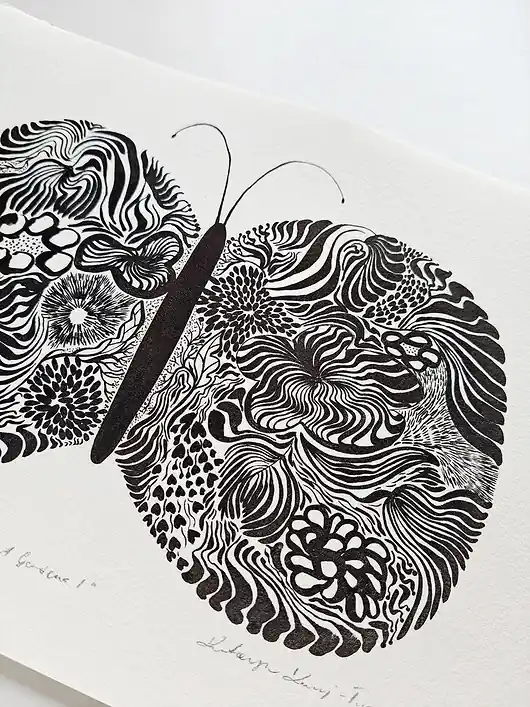 Ekspresowa dostawa Grafika giclee SECRET Gardens I, grafika z motylem