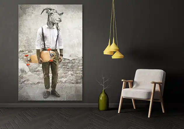 OBRAZ NA PŁÓTNIE - Kozioł , koza- 80x120cm Ograniczona ilość