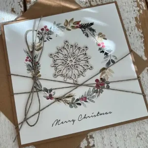 Do wyczerpania zapasów Stylowa ręcznie robiona kartka świąteczna Merry Christmas