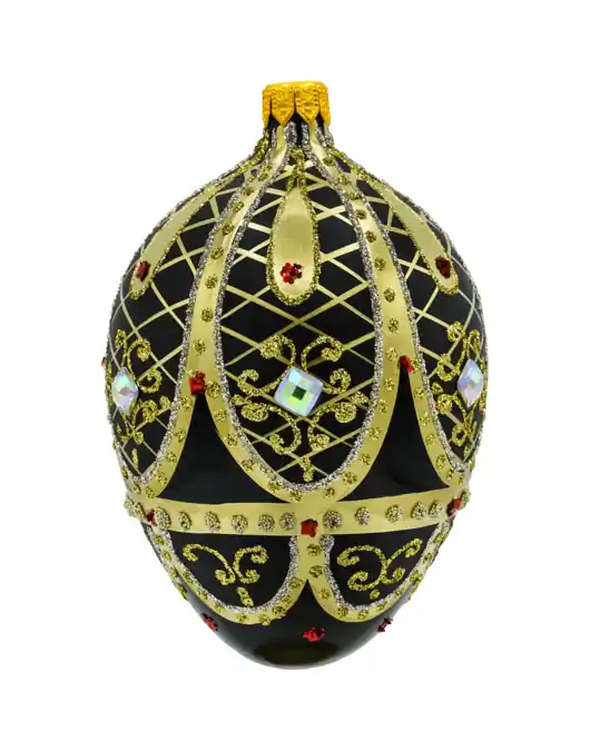 Bombka choinkowa Ekskluzywne Jajo Faberge czarne Szybka dostawa