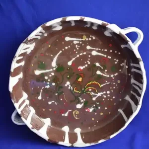 Ekspresowa dostawa Ręcznie wykonana patera ceramiczna czerwona rustykalna