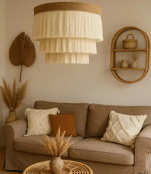 Obniżka ceny Lampa makrama juta boho 50 cm
