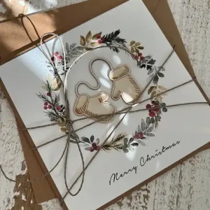 Cena promocyjna Stylowa ręcznie robiona kartka świąteczna Merry Christmas card