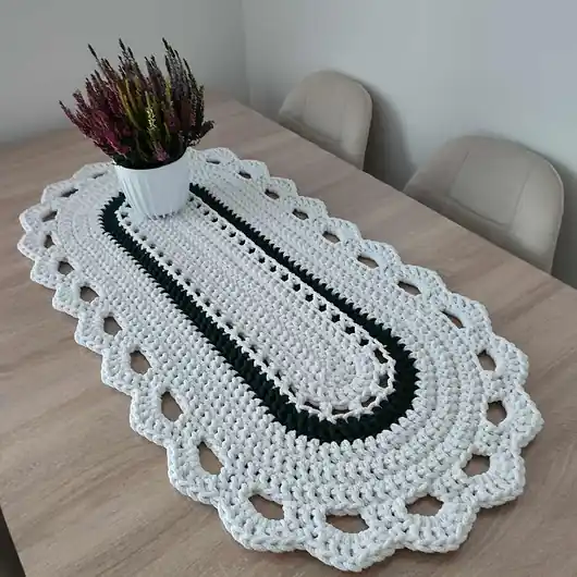 Bieżnik szydełkowy owalny ze sznurka 50cmx100cm Najlepsza cena