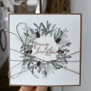 Dostępne od ręki Ręcznie robiona kartka świąteczna na Boże Narodzenie Merry Christmas