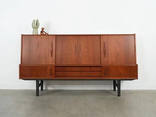 Highboard tekowy, duński design, lata 70, produkcja Dania Łatwy zwrot